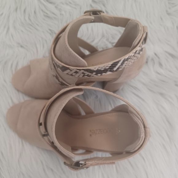 Shoe Dazzle Tan Snakeskin Shoes Boots Size 9.5 - Picture 8 of 10